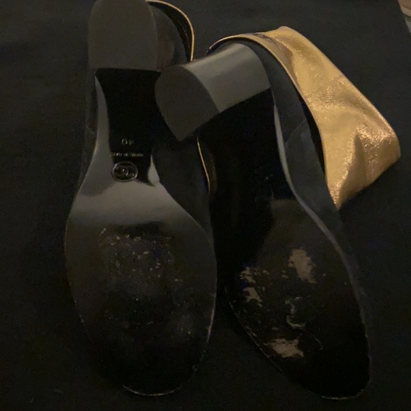 Authentic Chanel black suede fold over booties block heel boots shoes size 40 - Picture 9 of 15